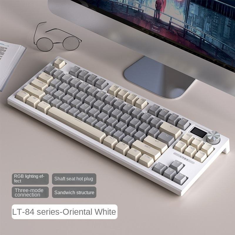2023 New Arrival 2.4G BT 84 Keys Wireless Mechanical Keyboard with Hotswap