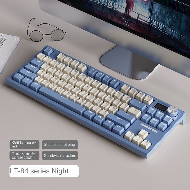 2023 New Arrival 2.4G BT 84 Keys Wireless Mechanical Keyboard with Hotswap