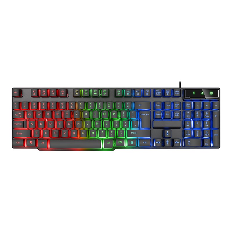 Mechanical Feeling Keyboard Wired Backlight USB Computer Accessories Colorful 104 Keys Multi-function Game Keyboard LED OEM 439g