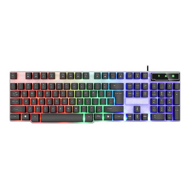 Mechanical Feeling Keyboard Wired Backlight USB Computer Accessories Colorful 104 Keys Multi-function Game Keyboard LED OEM 439g