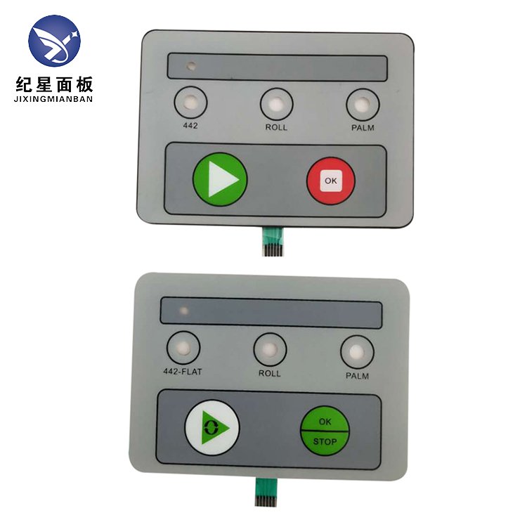 Silk screen printed stickers with print logo display screen keyboard flat panel control jose membrane switch logo packaging