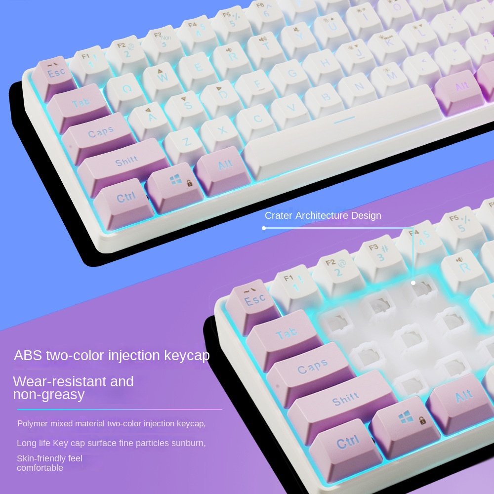 K401 61Keys Silent Switch Keyboard 60% RGB Backlit Gaming Keyboard PC USB Type C Membrane Wired gaming keyboard