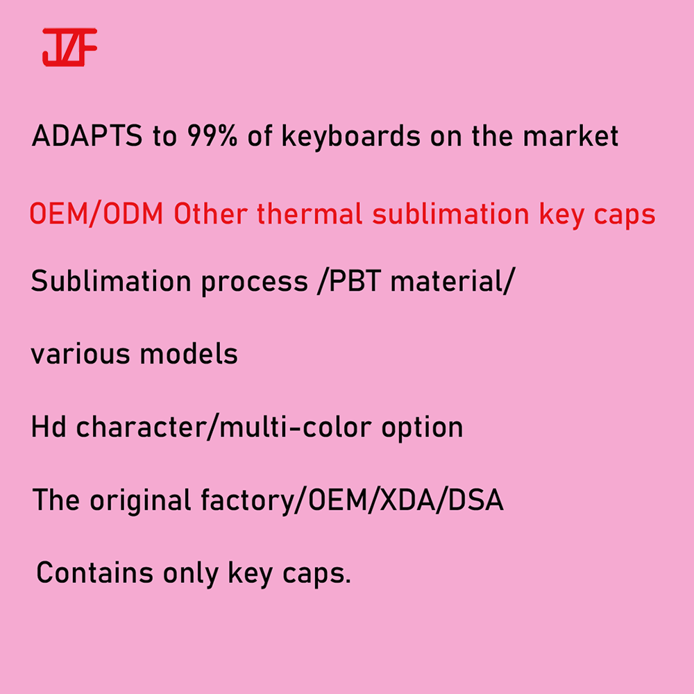Custom Pbt material key cover Diy various styles dye sublimation heat sublimation Oem key cap