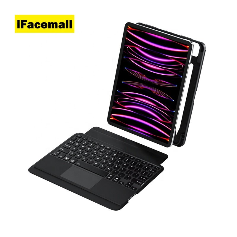 iFacemall Detachable Keyboard Case for iPad Pro 12.9 Air 13 inch with Pencil Slot Leather Tablet Cover keyboard case Pro 3/4/5/6