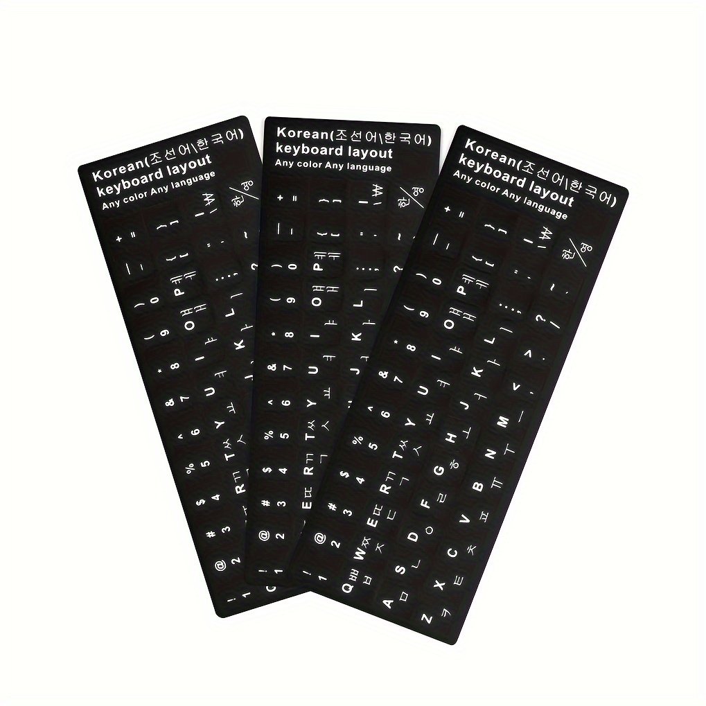 Black Keyboard Stickers, Computer Keyboard Replacement Stickers, Universal Korean Russian English Arabic Keyboard Stickers