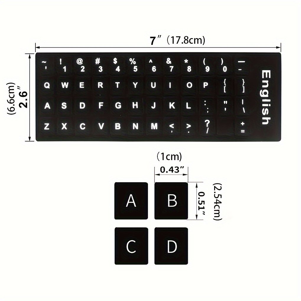 Black Keyboard Stickers, Computer Keyboard Replacement Stickers, Universal Korean Russian English Arabic Keyboard Stickers