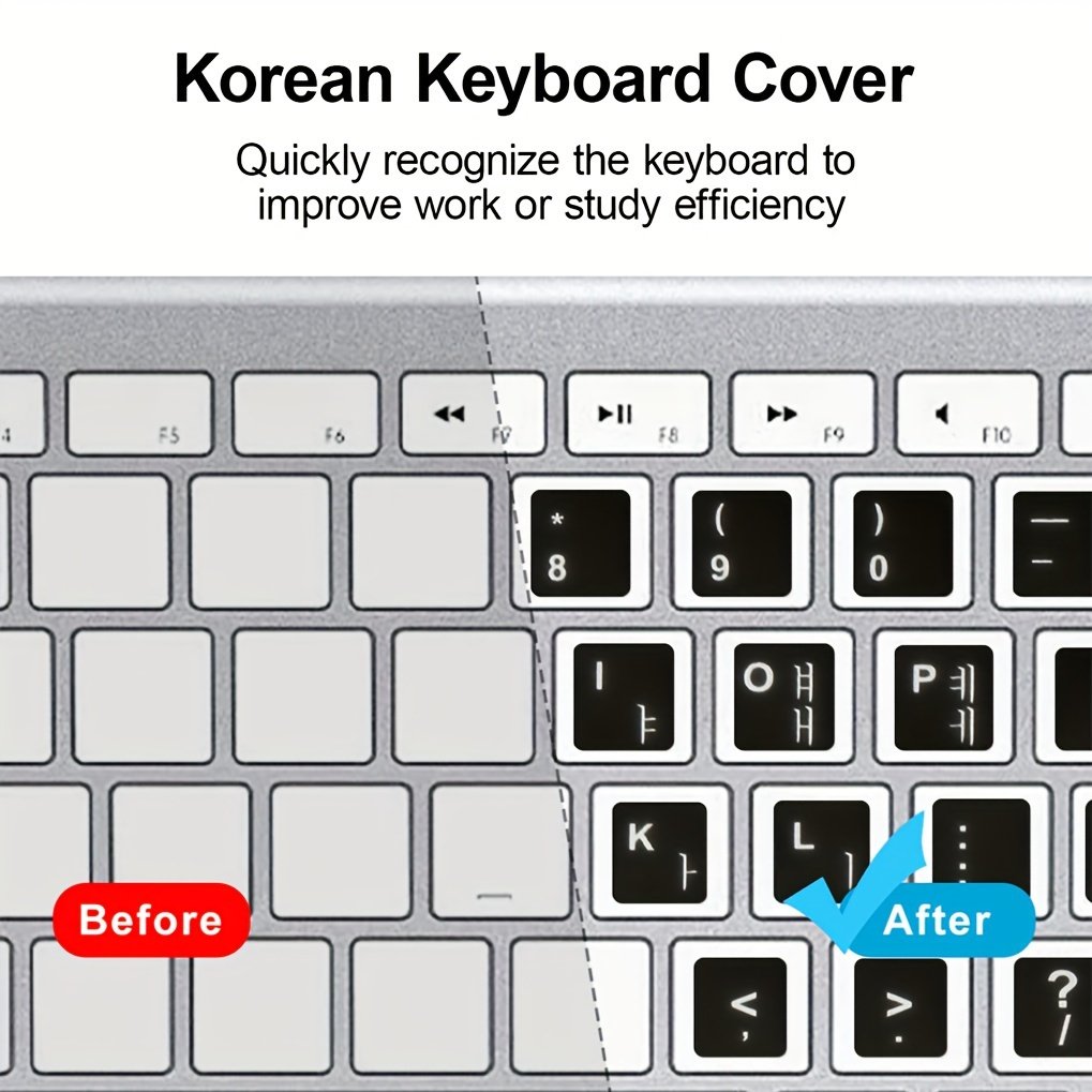 Black Keyboard Stickers, Computer Keyboard Replacement Stickers, Universal Korean Russian English Arabic Keyboard Stickers