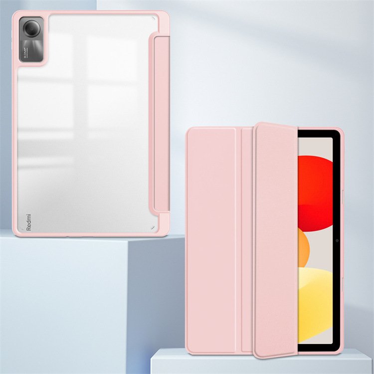 Factory Customized Wholesale Acrylic Smart PU Leather Tri-flold Tablet Case Cover for Xiaomi Redmi pad 10.61