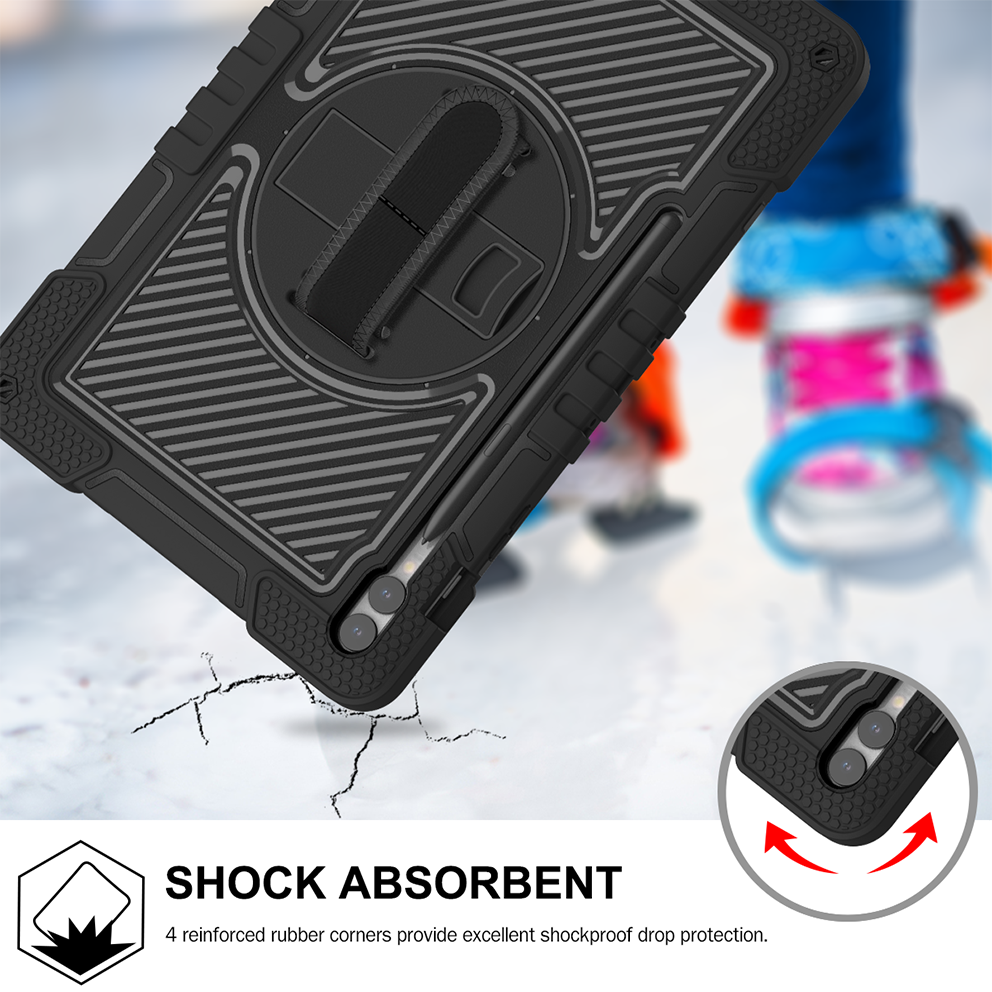 Rugged Tablet Case TPU Material Keyboard Case PC Tablet Covers 360 Degree Silicone Tablet Cases Cover For Samsung S9 Plus
