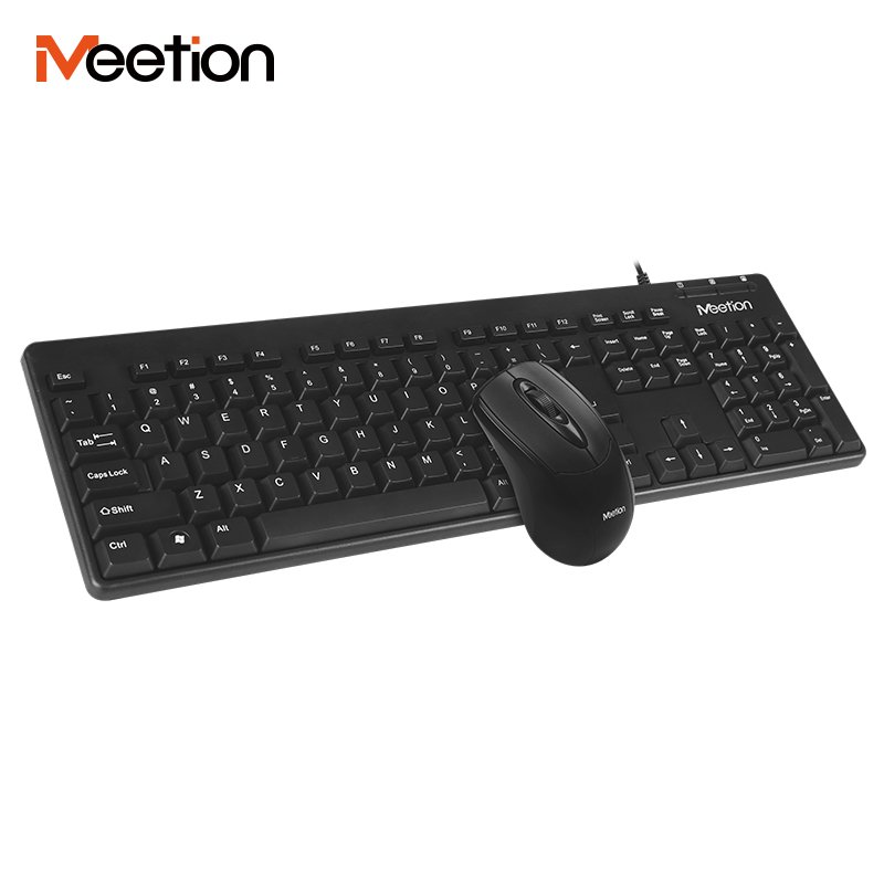 Meetion Hot Sale AT100 Quiet USB Wired Keyboard Mouse Combo Key Cap 1000 Wholesale Switches Stock Technology China Waterproof