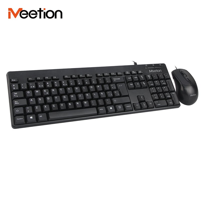 Meetion Hot Sale AT100 Quiet USB Wired Keyboard Mouse Combo Key Cap 1000 Wholesale Switches Stock Technology China Waterproof