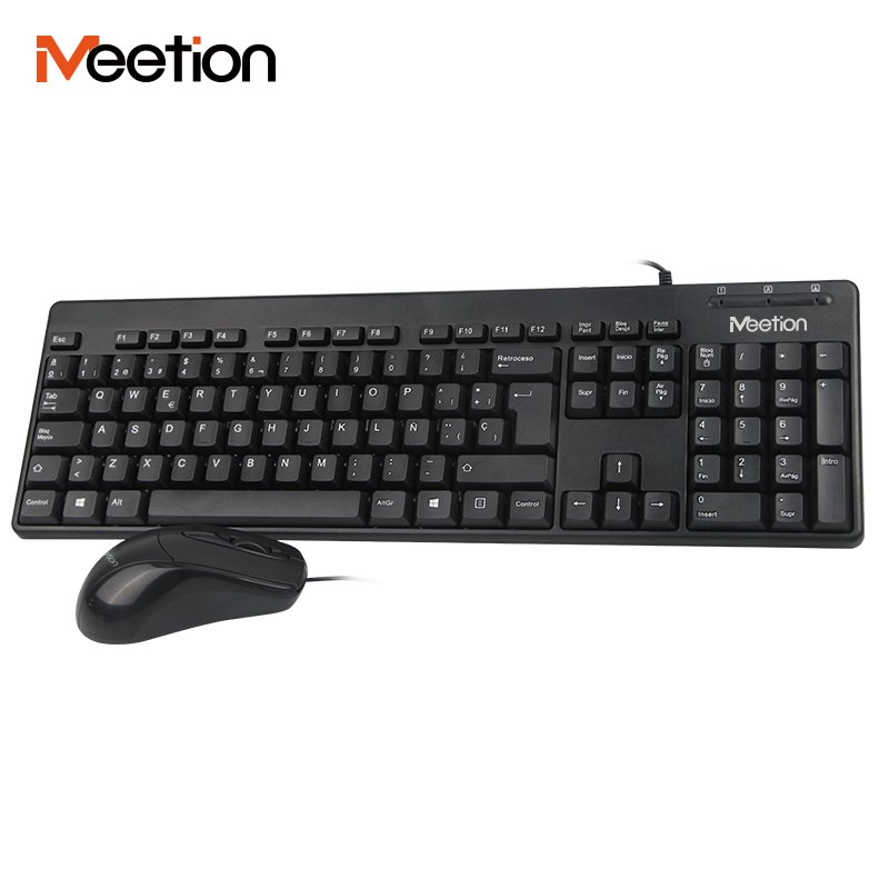Meetion Hot Sale AT100 Quiet USB Wired Keyboard Mouse Combo Key Cap 1000 Wholesale Switches Stock Technology China Waterproof
