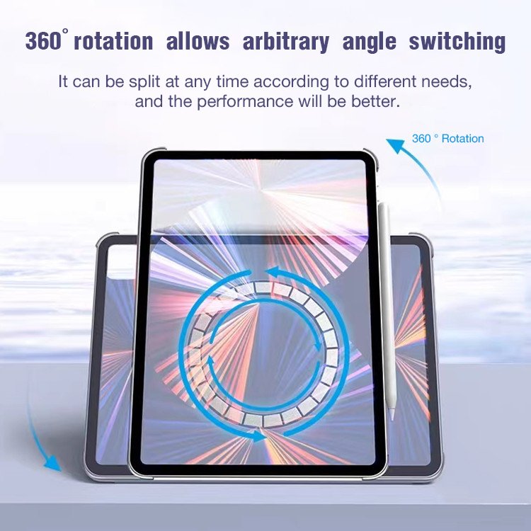 Auto-sleep Magnetic 360 Rotation Tablet Cover for iPad 2024 Air 4 Mini 6 12.9 10.2 with pencil holder for iPad Pro 13 Inch Case