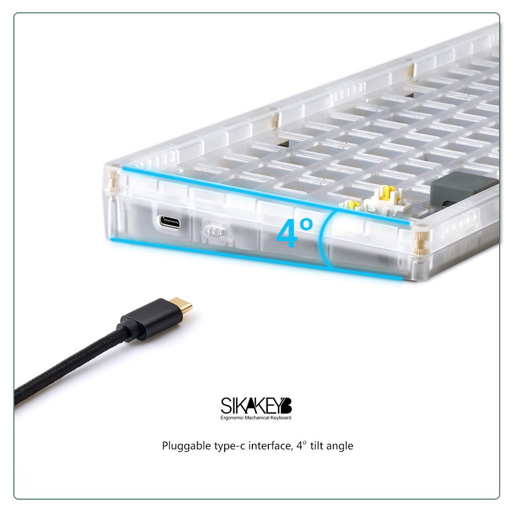 SIKAKEYB SK5 Castle ABS White Translucent RGB 84 Keys Hotswap Kit DIY 5.0 2.4G Wired 3 Mode Gaming 75% Mechanical keyboard