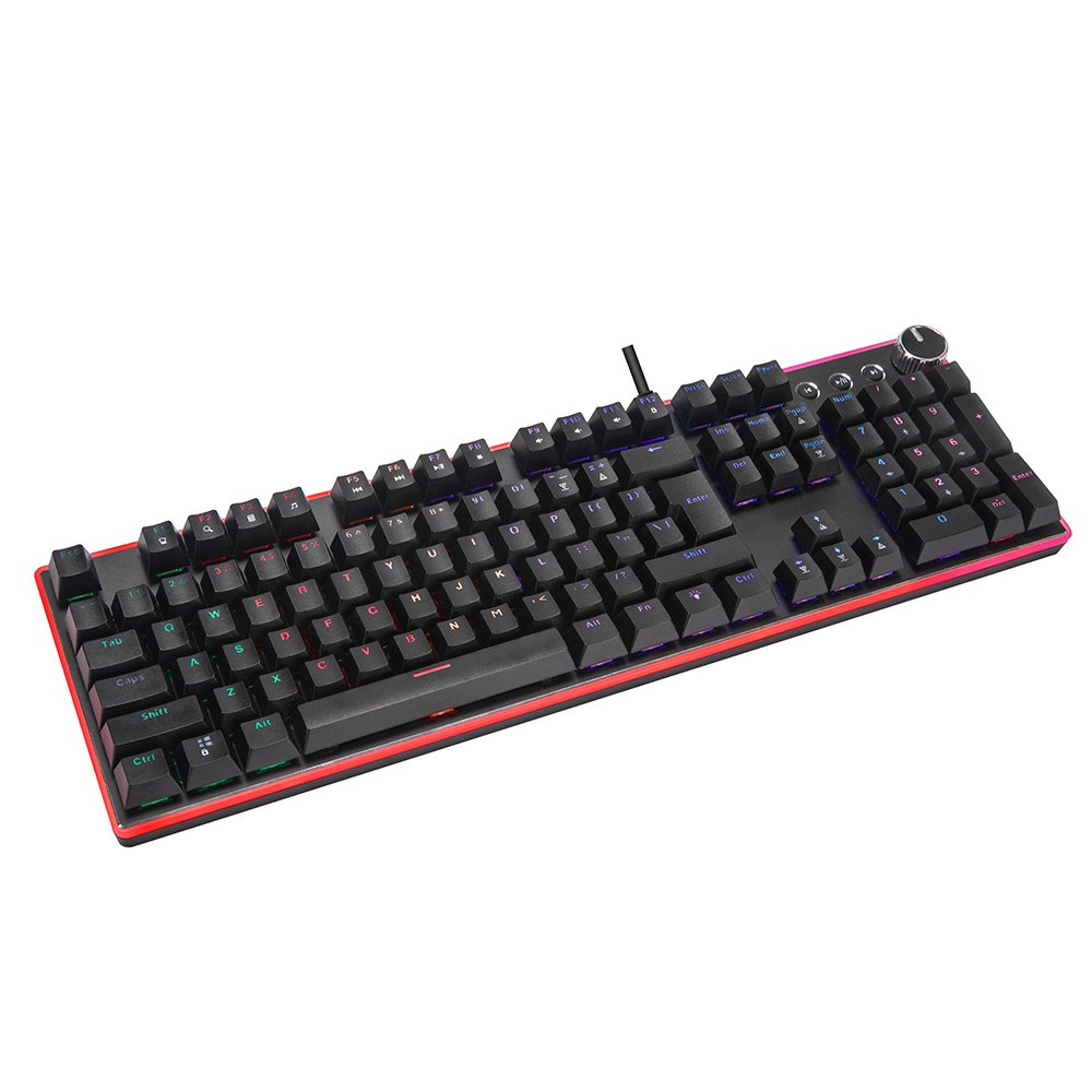 Keywin OEM Wired Full Size RGB Backlit Gaming Mechanical Keyboard 104 Keys Blue Switch Wired Mechanical Gaming Keyboard Teclado