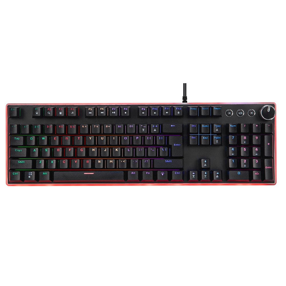 Keywin OEM Wired Full Size RGB Backlit Gaming Mechanical Keyboard 104 Keys Blue Switch Wired Mechanical Gaming Keyboard Teclado