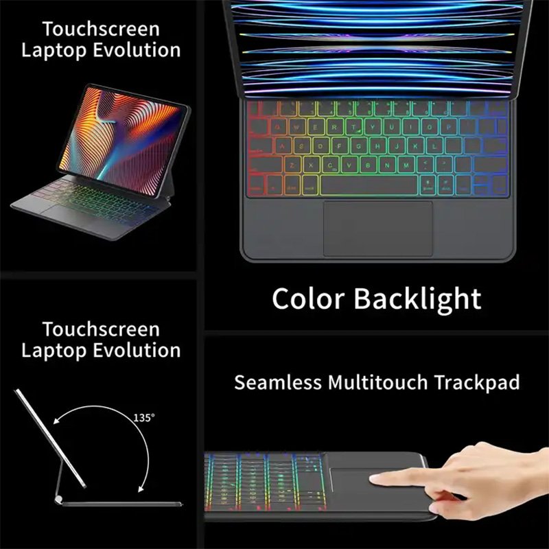 Backlit Magic Keyboard Wireless Keyboard Case Ultra Thin 12.9 Inch for Apple Ipad Pro 12.9 Keyboard Tablet Optical OEM 61 Keys