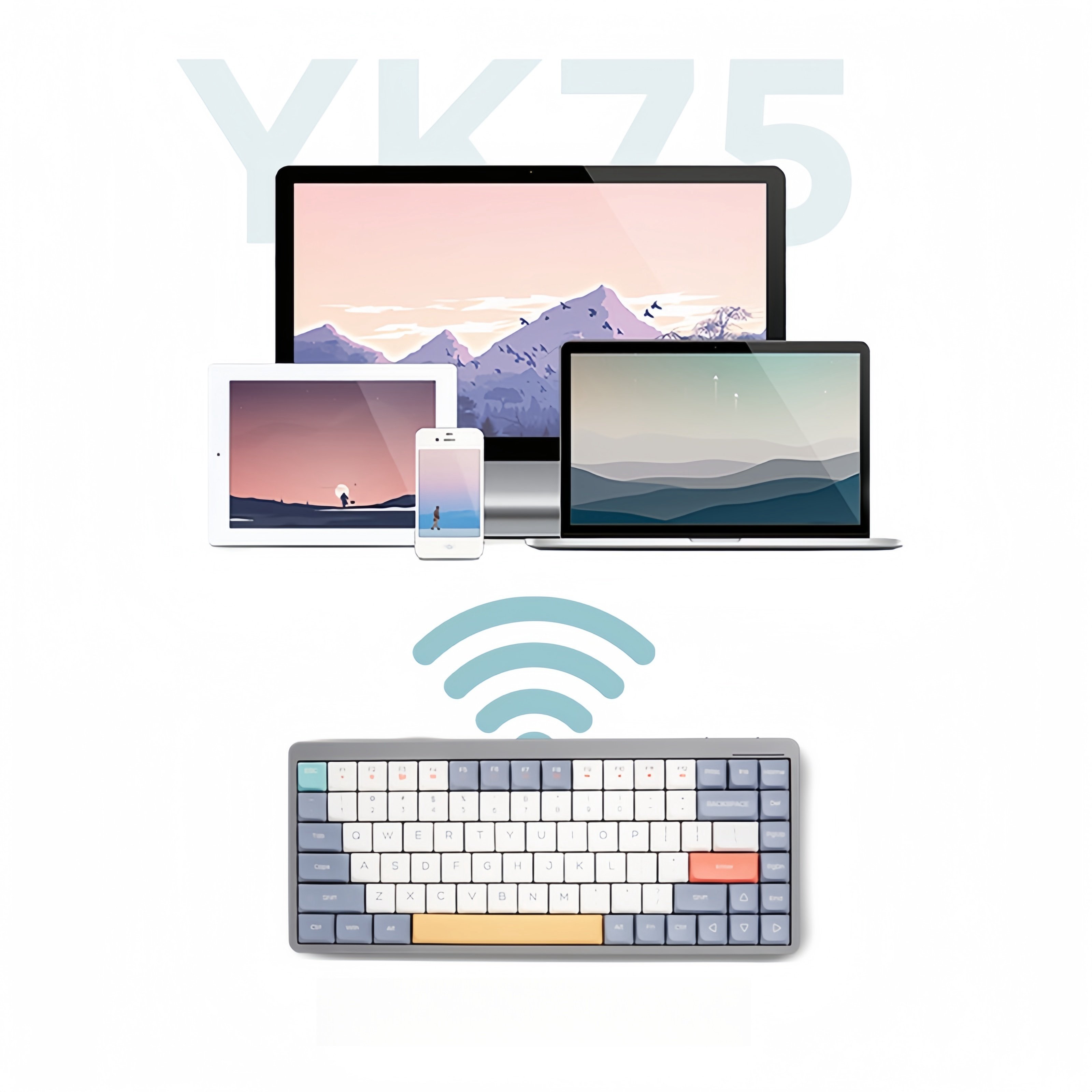 New Customize 84 Keys Tri Mode BT 2.4G Wired Outemu Switch Utra Slim Thin Low Switch Mechanical Wireless Keyboard