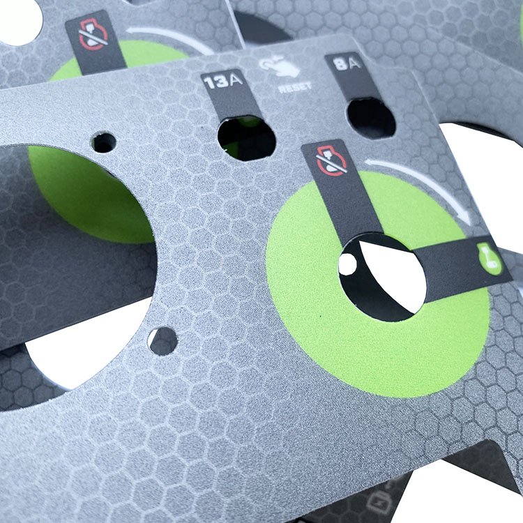Custom Switch Keyboard sticker Panel control laser cut weatherproof polycarbonate silk screen Printing Front overlay Label