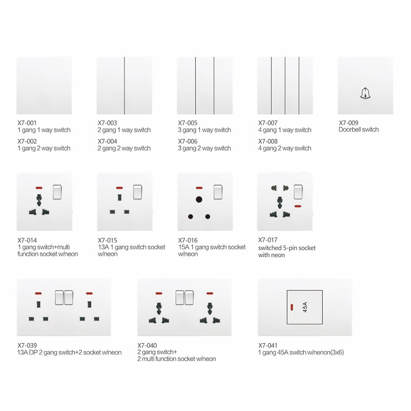 New Model Household Tradition Style Multicolor Electric Power Piano Switch One Gang Two Way Wall Light Switch