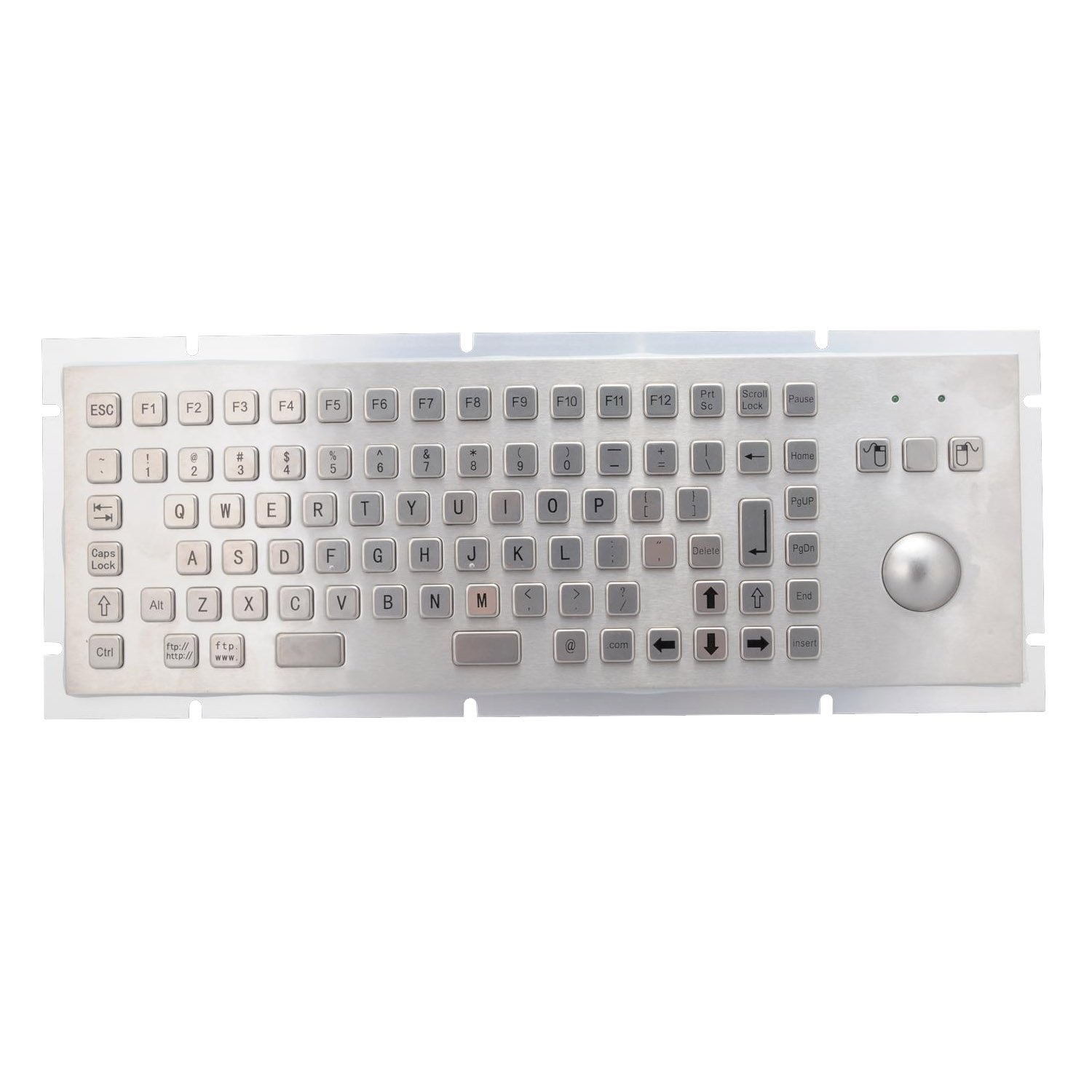 IP65 industry control Rugged USB PS/2 Keyboard Stainless Steel Metal keyboard factory direct service trackball touchpad keypad