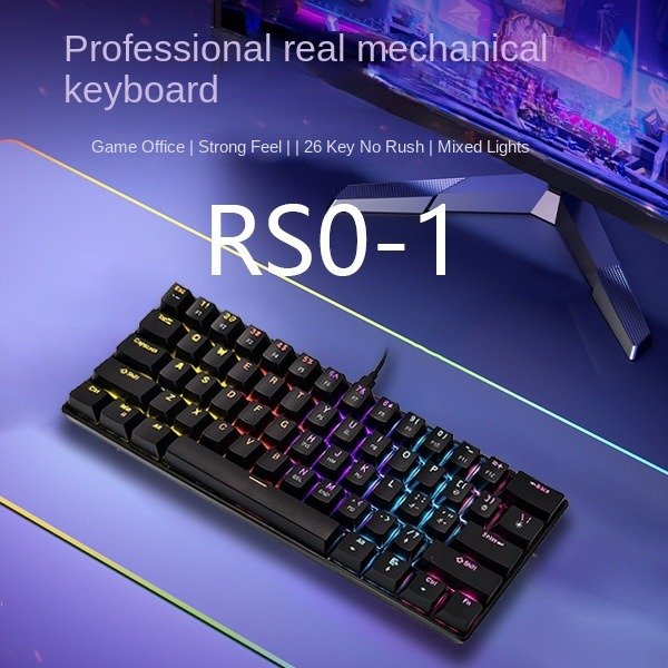 PBT Two-Color Injection Keycaps Black Wired USB Interface RGB Backlit Keyboard Mouse Gaming Combo Office PC Gaming Computer