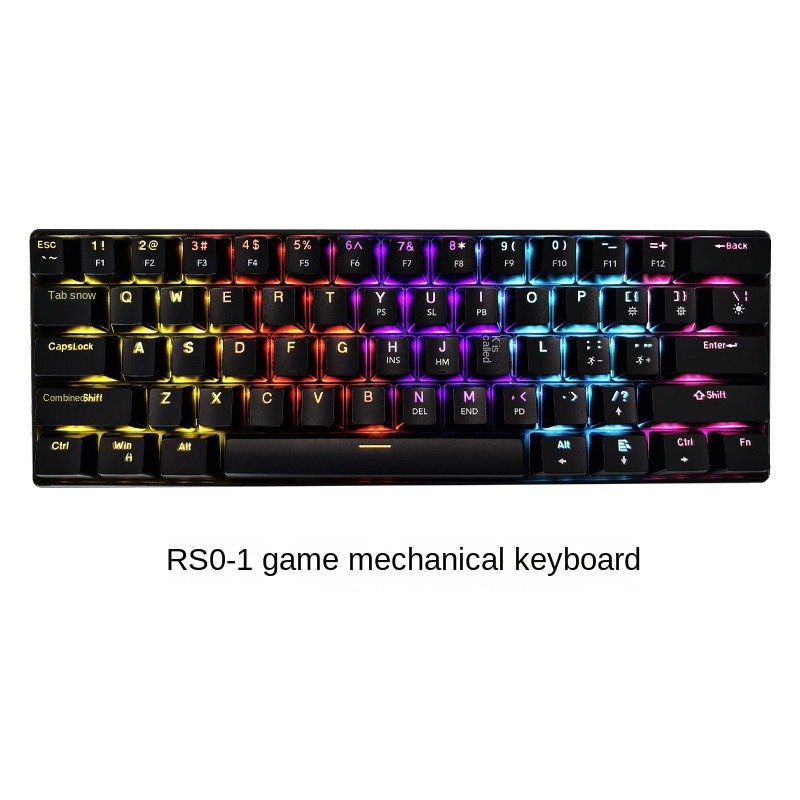 PBT Two-Color Injection Keycaps Black Wired USB Interface RGB Backlit Keyboard Mouse Gaming Combo Office PC Gaming Computer