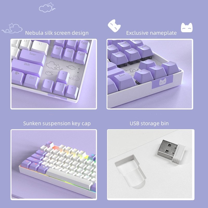 Bloody RGB TKL Mechanical Gaming Keyboard Small Compact PC Keyboard with Macros Russian RGB PCB Keyboard