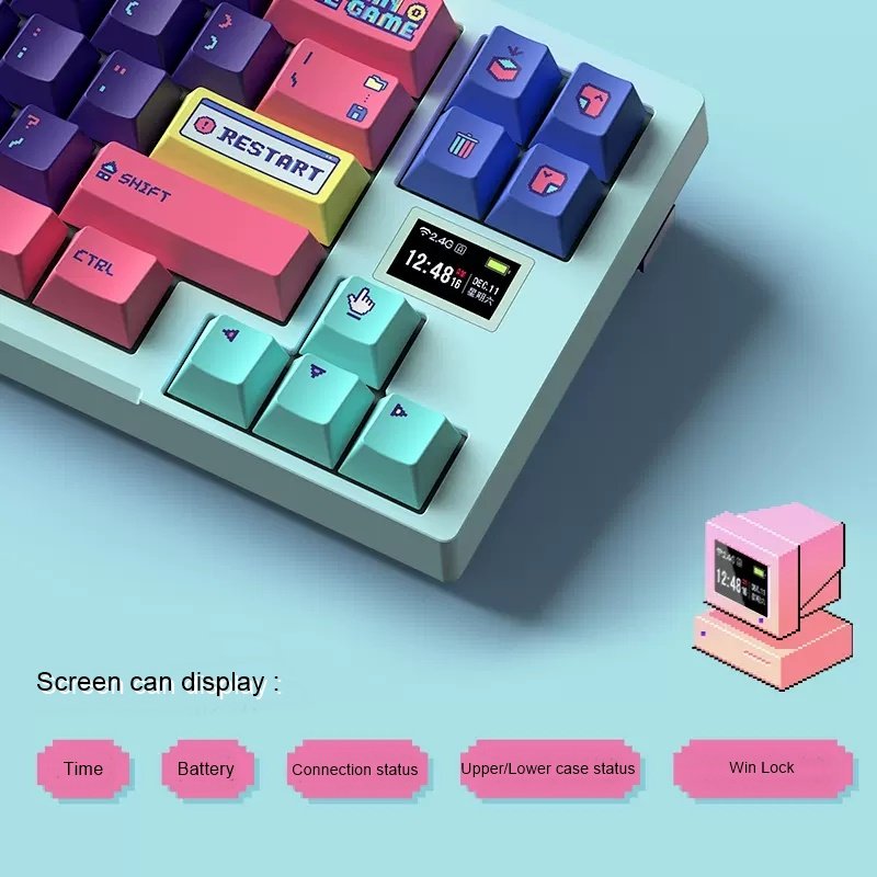 VGN X68 Mini Teclado Keyboard Gamer Custom BT 5.0 2.4G Type-C Wired Three-Mode RGB Backlit Mechanical Keyboards