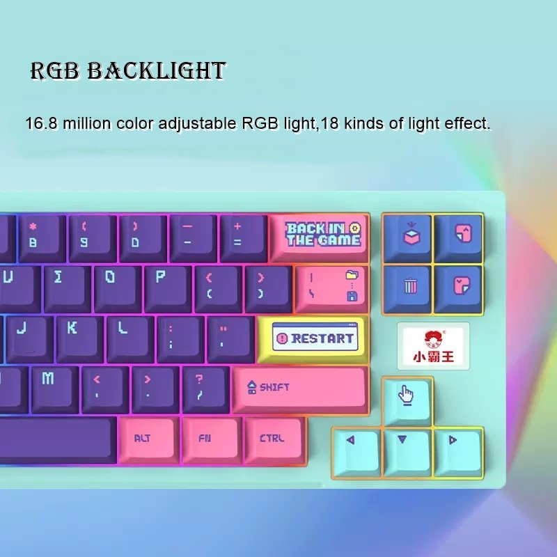 VGN X68 Mini Teclado Keyboard Gamer Custom BT 5.0 2.4G Type-C Wired Three-Mode RGB Backlit Mechanical Keyboards