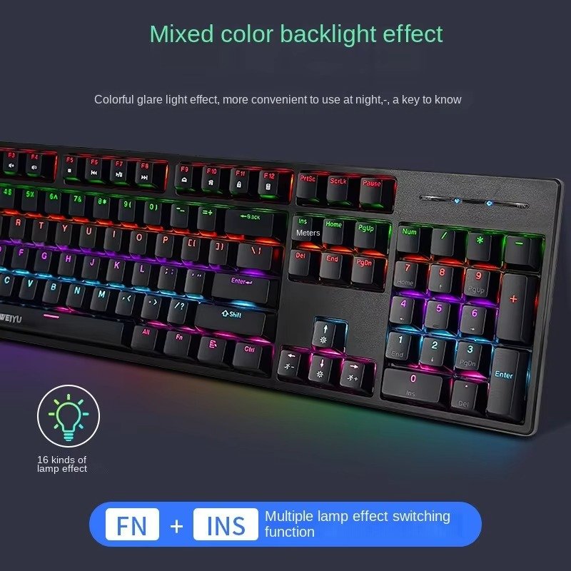 2024 New 104 keys Mechanical Gaming Keyboard RGB Gaming Mechanical Keyboard