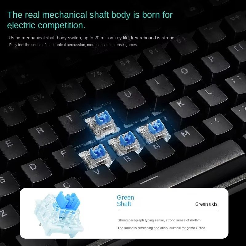 2024 New 104 keys Mechanical Gaming Keyboard RGB Gaming Mechanical Keyboard