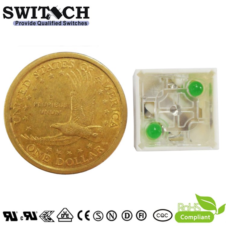 15x15mm illuminated Push Button Switch Replace Rafi 2 Led Tact Switch