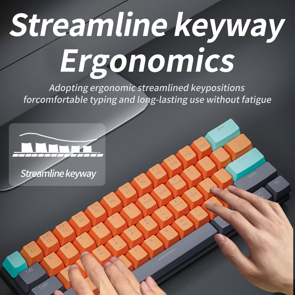 OEM RGB USB Mini Mechanical Keyboard Red Switch 61 Key Wired Computer Notebook Portable Keyboard