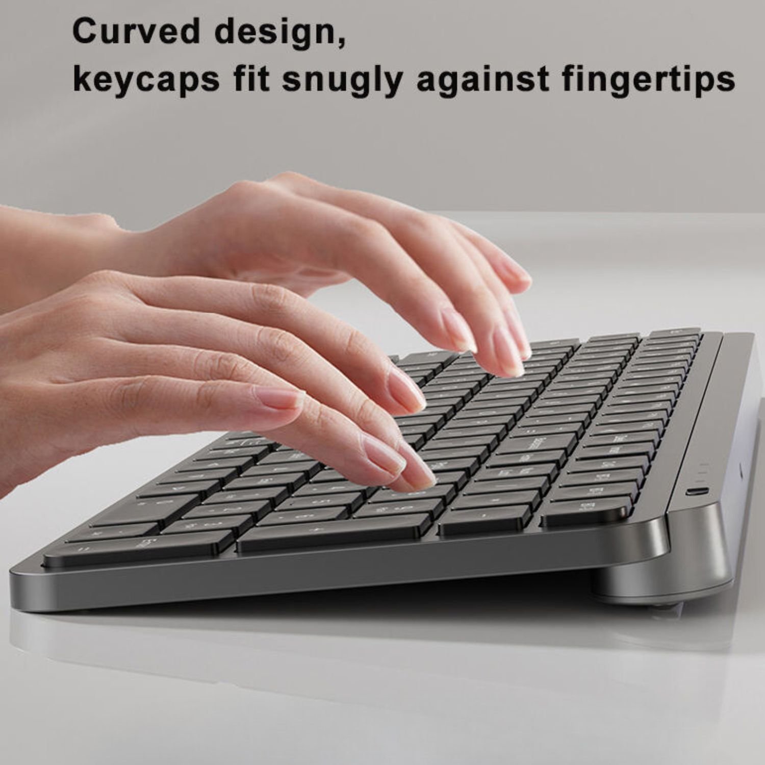 Multi-Device Rechargeable BT Wireless Mini Cheap Keyboard Keyboard Computer Switches Scissors Wavy Design for Win/ios/Mac
