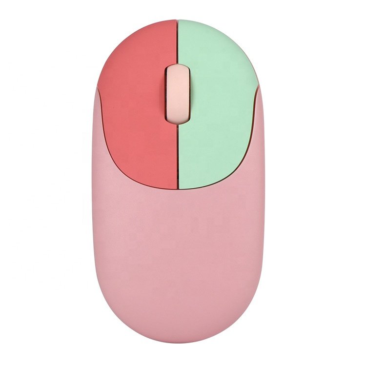 Retro Round Buttons colored lipstick pink 2.4g wireless keyboard and mouse combo for laptop computer