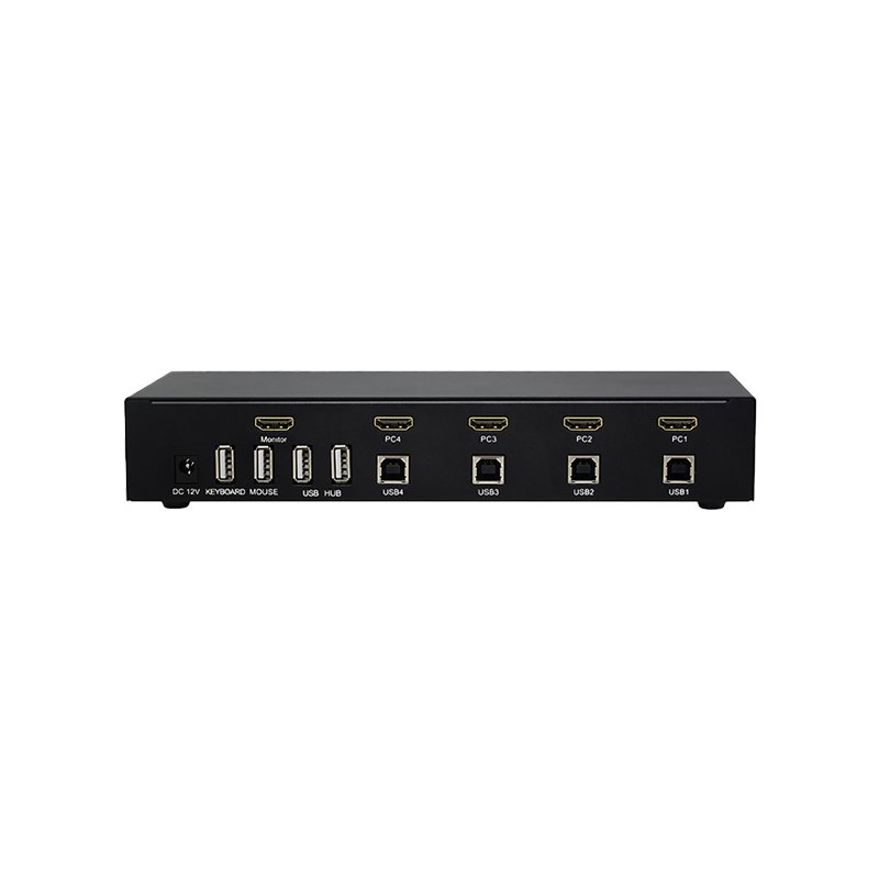 4K@60Hz 4 Port HDMI KVM Switcher 4 input 1 output 4x1 HDMI 2.0 Switch With USB2.0 HUB