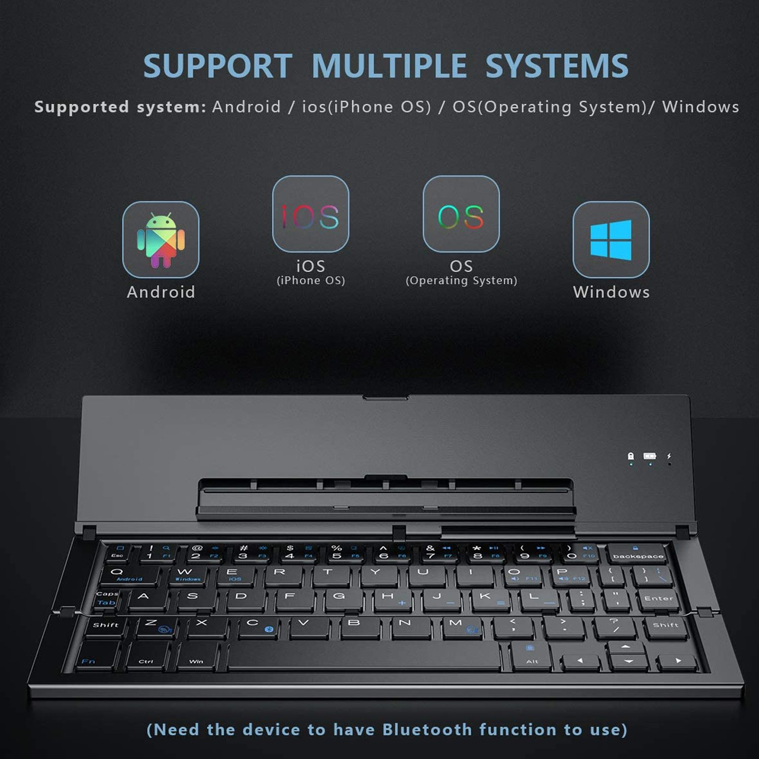 Custom Gift Slim Mini Pocket Size Rechargeable Wireless Bluetooths Foldable Folding keyboard for phone