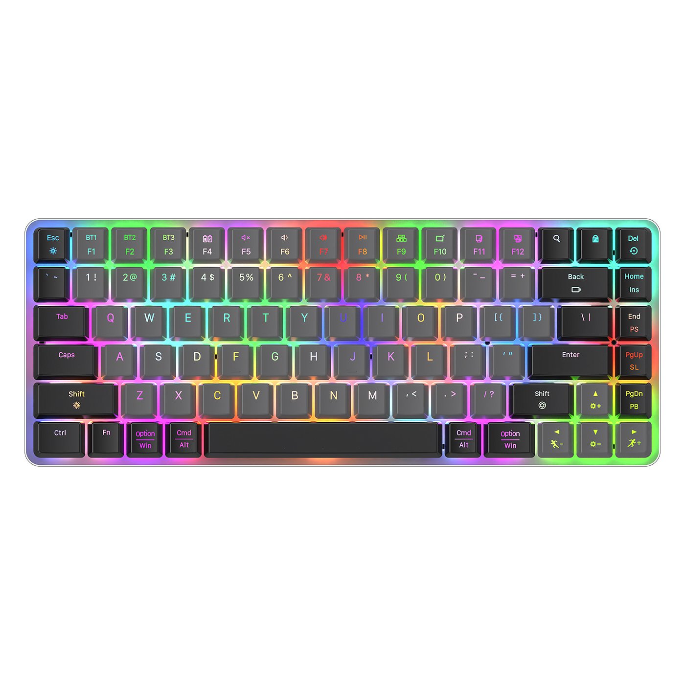 Red Dragon Low Profile Mechanical Keyboard 75% 84 Keys Aluminium RGB Gaming Keyboard Red/Brown SwitchGamer Mechanical Keyboard