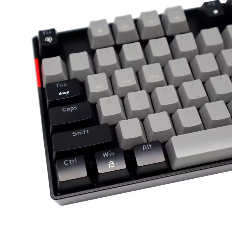 Black and Gray Dual-Mode Bluetooth/Wired 87-Key Hot-Swap Mechanical Keyboard with Green Switches RGB support