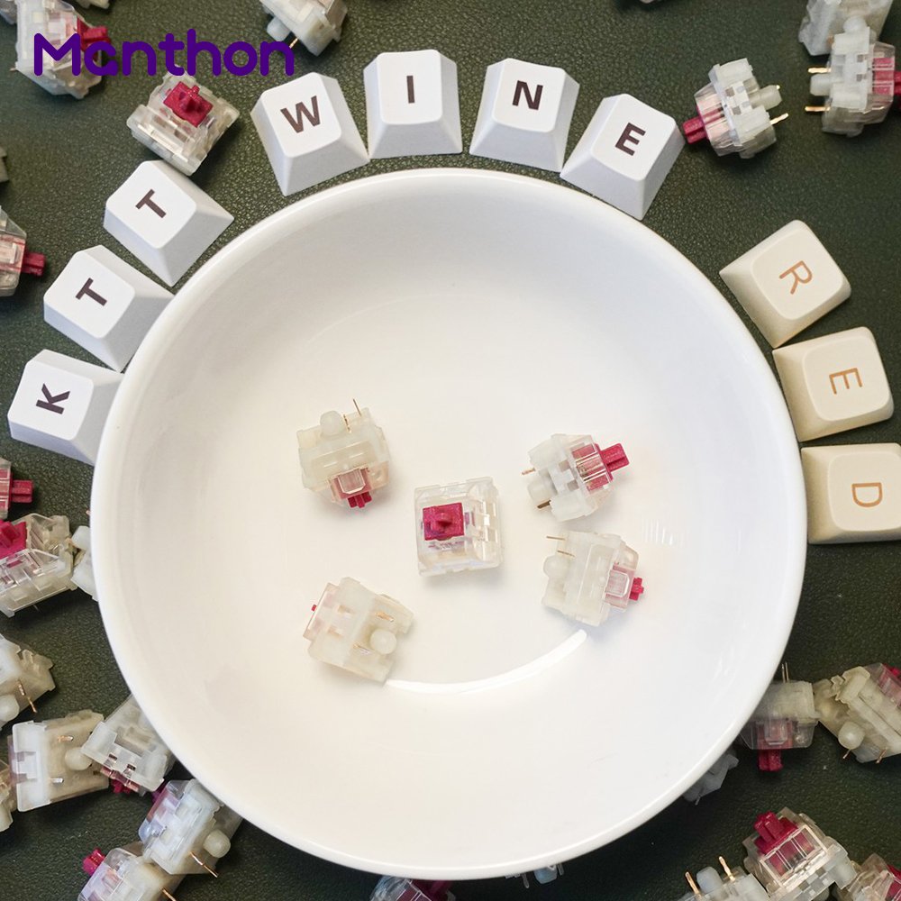 KTT Content Red Wine SMD LED 3 pin Linear Mechanical Keyboard Switches
