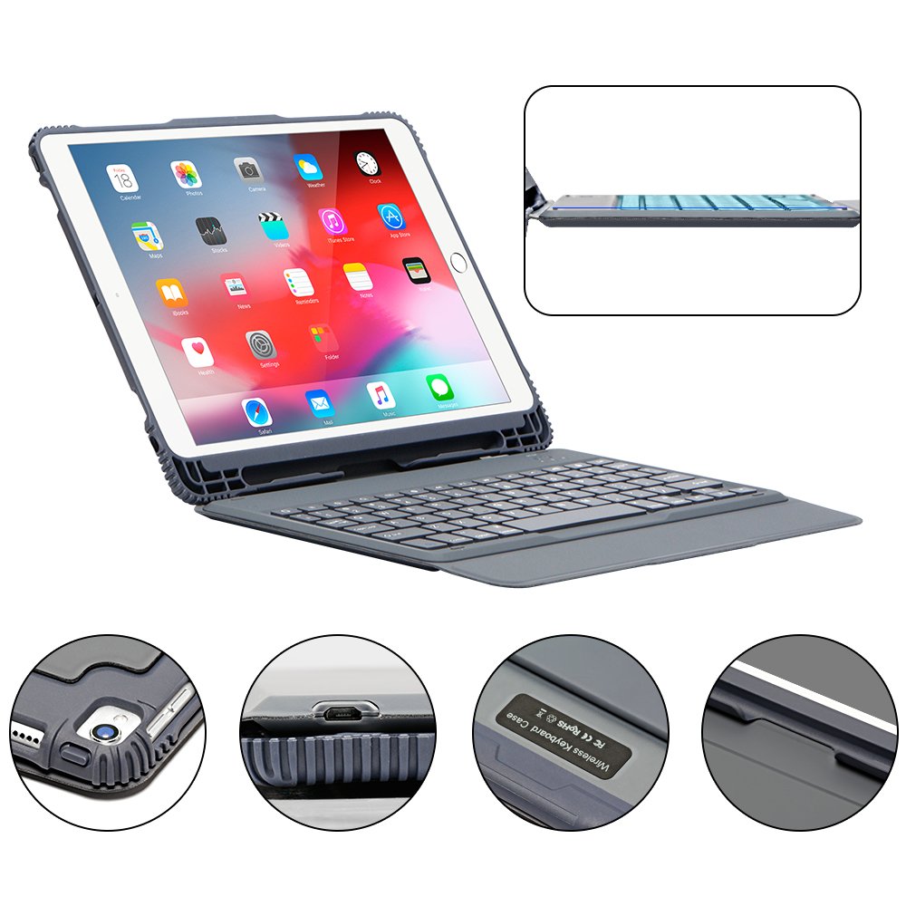 High quality Universal 10.5 10.2 inch wireless keyboard tablet cover shockproof rugged case
