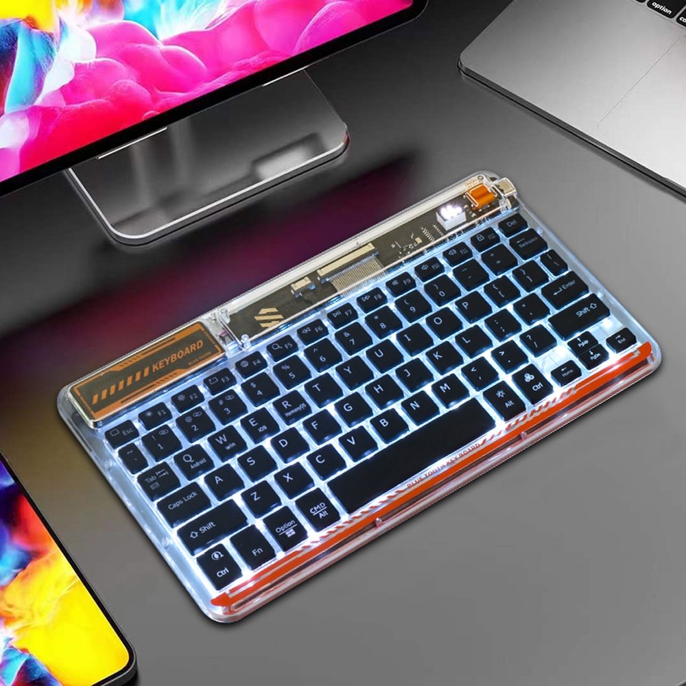 Popular Gift Smart Mini RGB Keyboard Transparent Keyboard For Tablet Smartphone Office Laptop New Item