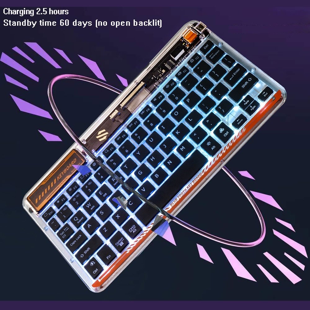 Popular Gift Smart Mini RGB Keyboard Transparent Keyboard For Tablet Smartphone Office Laptop New Item