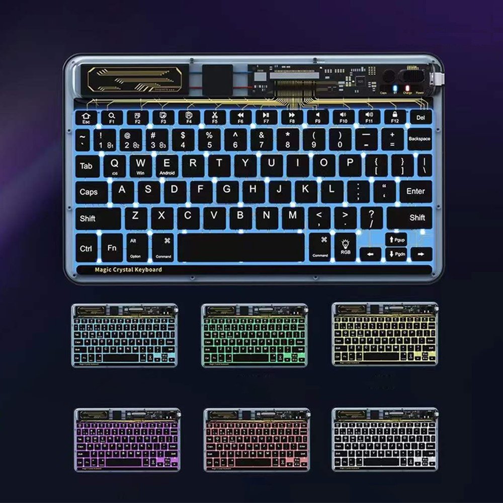 Popular Gift Smart Mini RGB Keyboard Transparent Keyboard For Tablet Smartphone Office Laptop New Item