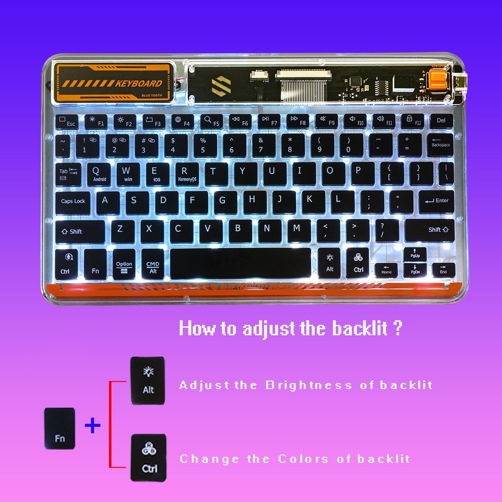 Popular Gift Smart Mini RGB Keyboard Transparent Keyboard For Tablet Smartphone Office Laptop New Item