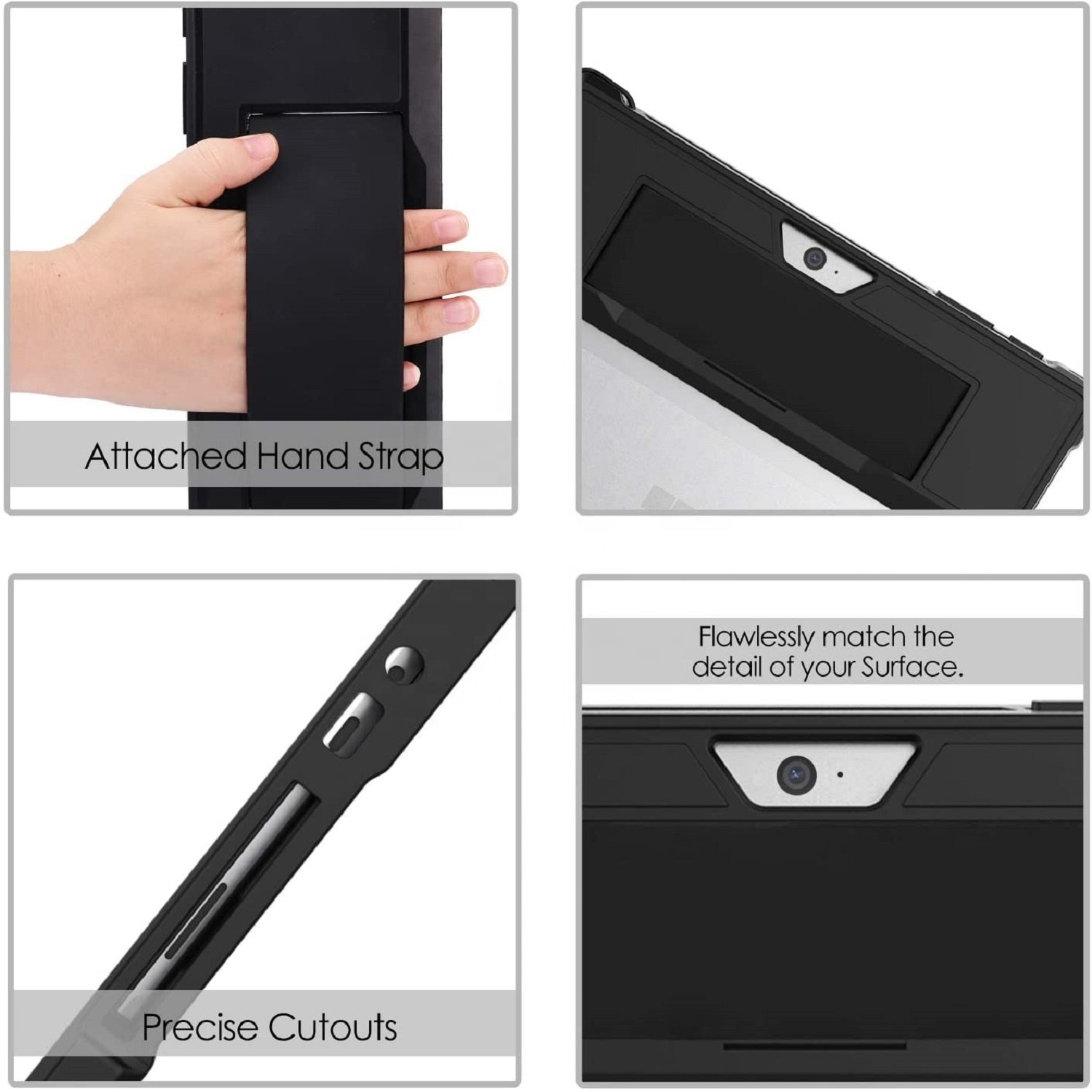 MOKO All-in-One Protective Rugged Cover with Pen Holder and Hand Strap Case for Surface Go 2018/Surface Go 2 2020/Go 3 2021