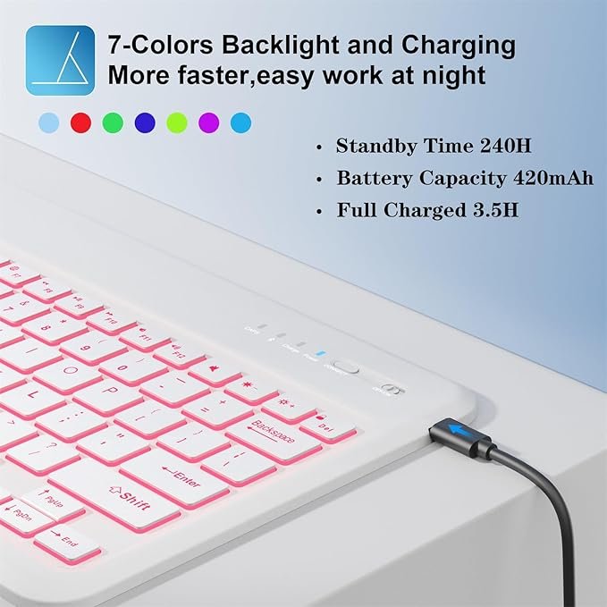 Composition notebook Keyboard Case for iPad Air 13 inch 12.9 inch with Wireless Magnetic Detachable Keyboard and Backlit Keys
