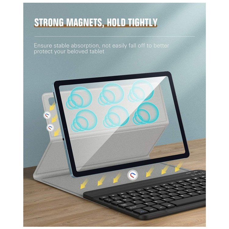 MoKo Popular PU Leather Removable Wireless Keyboard Tablet Case for Galaxy Tab S6 Lite 10.4 2020