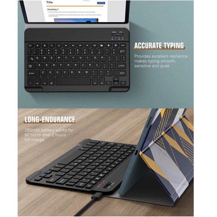 MoKo Popular PU Leather Removable Wireless Keyboard Tablet Case for Galaxy Tab S6 Lite 10.4 2020